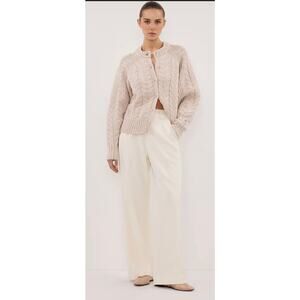 DISSH Celine Wide Leg High Waisted Pant Cream Size 4